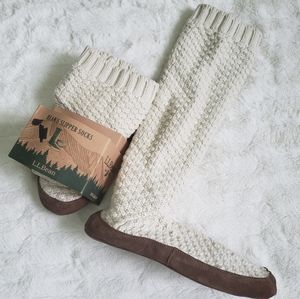 NEW L.L. Bean Tall Knit Slipper Socks
